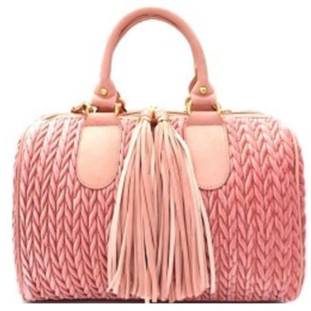The Weekender! Quilted Boston Satchel w/Tassel
